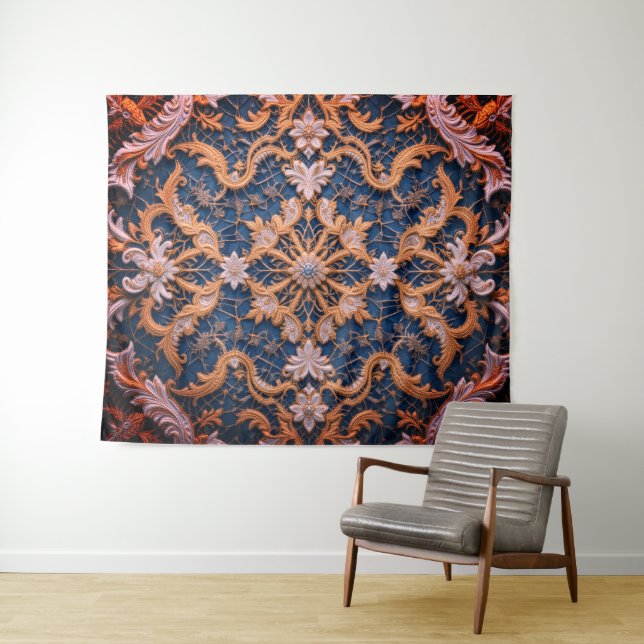 Queen's Rosy Embrace Tapestry (In Situ (Horizontal))