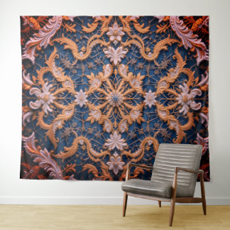 Queen's Rosy Embrace Tapestry