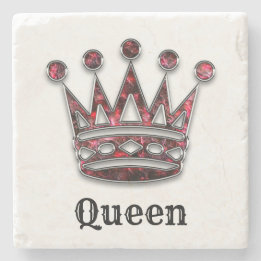 Queen's Royal Crown Personalised Stone Coaster