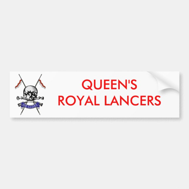 Queens Royal Lancers Bumper Sticker (Front)