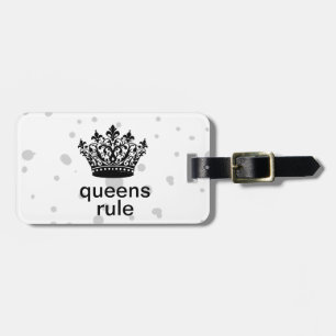 Queens Rule Personalised Crown  Luggage Tag