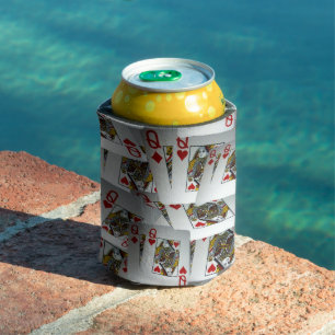 Queens Scattered Poker Cards, Can Cooler