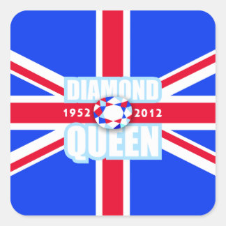 Queens Sixtieth Diamond Jubilee Union Jack Flag Square Sticker