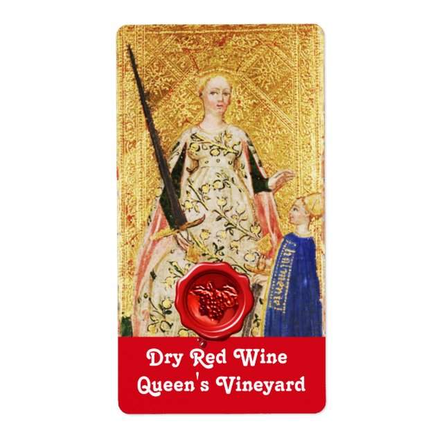 QUEEN'S VINEYARD RED WINE WAX SEAL/ ANTIQUE TAROTS (Front)