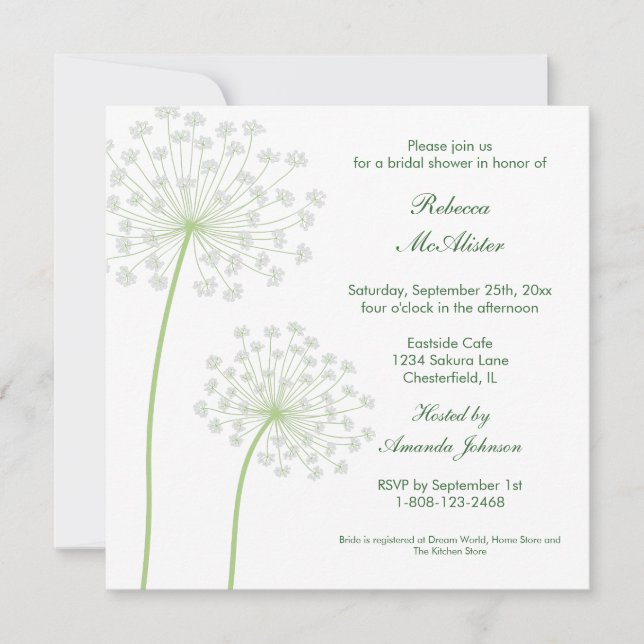 Queen'sAnne Bridal Shower Invitation (Front)