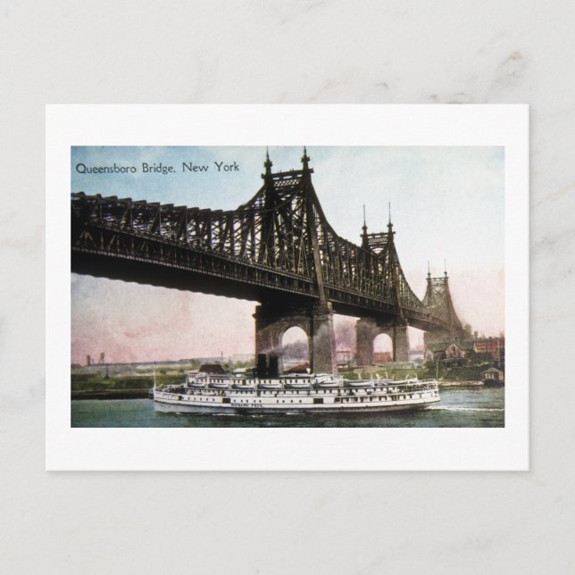 Queensboro Bridge to New York City Postcard (Front)