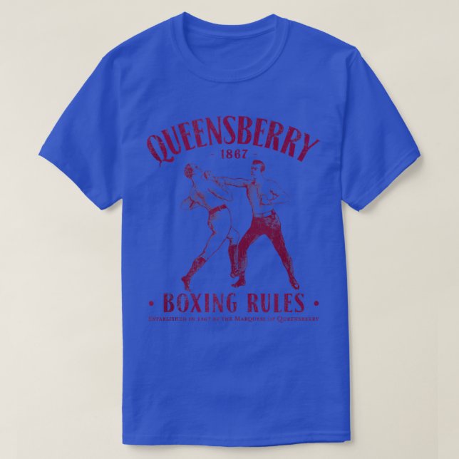 Queensbury Boxing Rules Distressed Vintage Boxing  T-Shirt (Design Front)