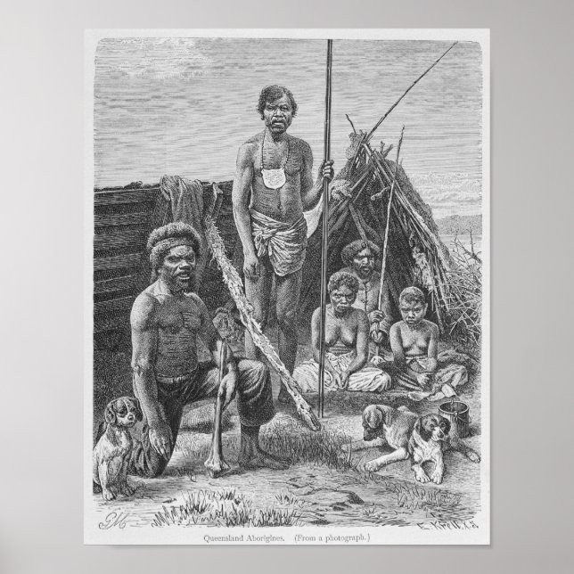 Queensland aborigines engraved from a photograph poster (Front)