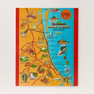 Queensland Australia Coast 16x20 Map Jigsaw Puzzle
