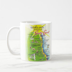 Queensland Australia's Gold Coast Map Mug