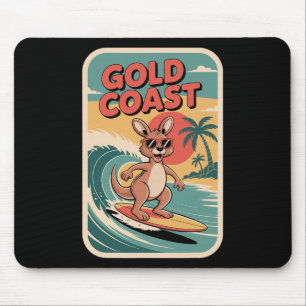 Queensland Beach Vibes Retro Sunset And Fun Surfin Mouse Mat
