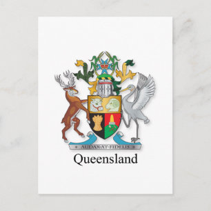 Queensland coat of arms postcard