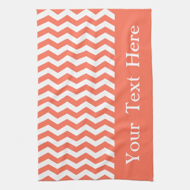 Queensland Coral Wave Chevron customisable Tea Towel (Vertical)