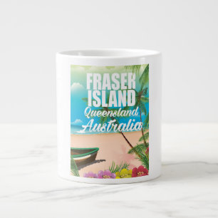 Queensland Fraser Island travel poster Large Coffee Mug