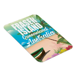 Queensland Fraser Island travel poster Magnet