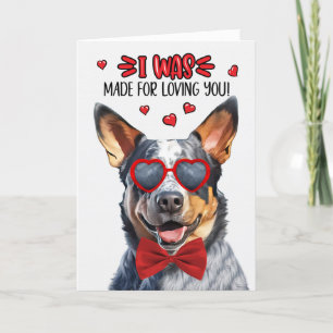 Queensland Heeler Dog Loving You Valentine Holiday Card