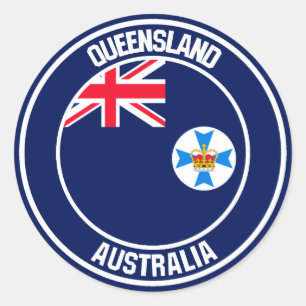 Queensland Round Emblem Classic Round Sticker