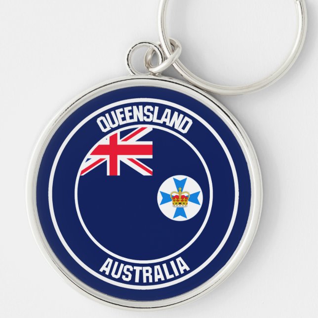 Queensland Round Emblem Key Ring (Front)