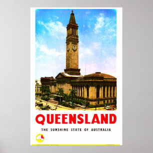 Queensland Sunshine State Brisbane Poster