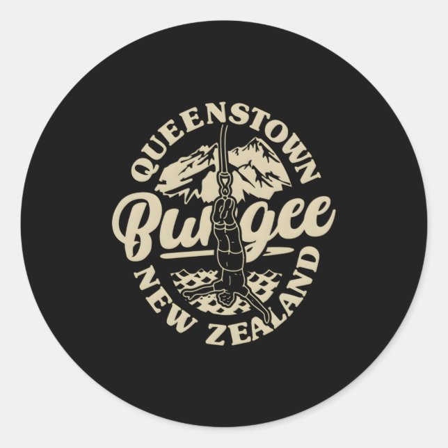 Queenstown Bungee Jump New Zealand Bungee Extreme  Classic Round Sticker (Front)