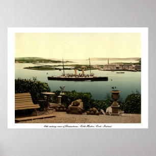 Queenstown - Cobh Harbour Cork & Vintage steam Poster
