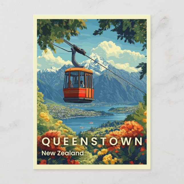 Queenstown, New Zealand Stunning Mountain Views  Postcard (Front)