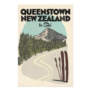Queenstown New Zealand to Ski Photo Print