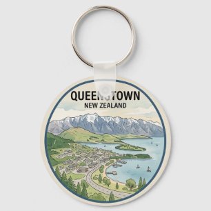 Queenstown New Zealand Travel Keychain