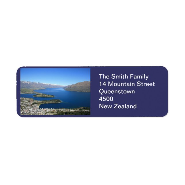 Queenstown NZ, Customisable Address Label (Front)