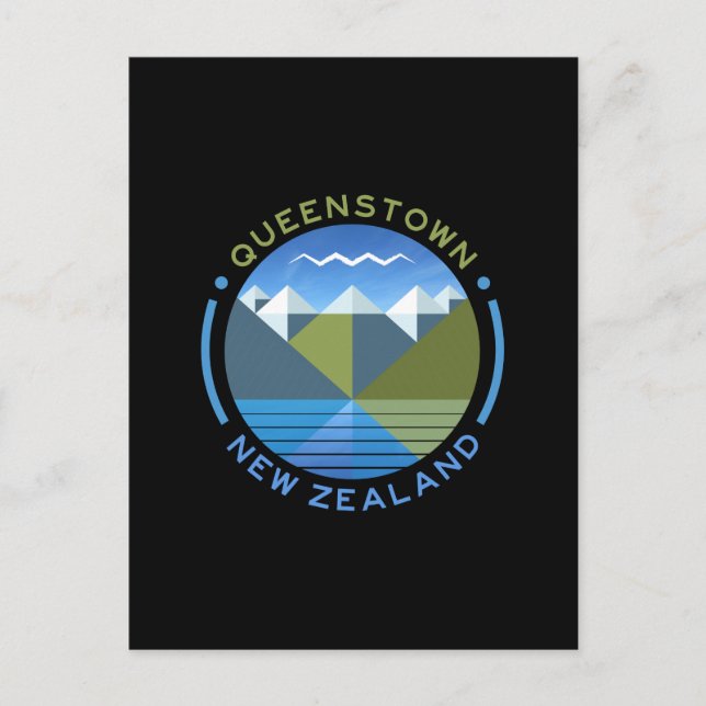 QUEENSTOWN SOUTH ISLAND NEW ZEALAND POSTCARD (Front)