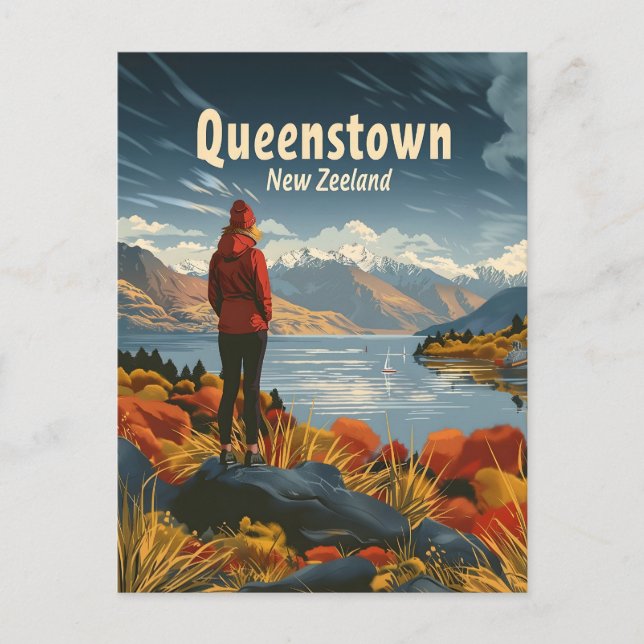 Queenstowns New Zeeland Travel ad Postcard (Front)