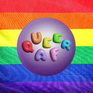 Queer AF 3D Rainbow Button