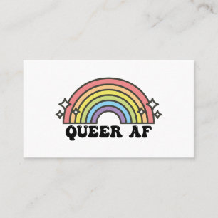Queer AF Gay Pride Lesbian Trans Bisexual LGBTQ Business Card