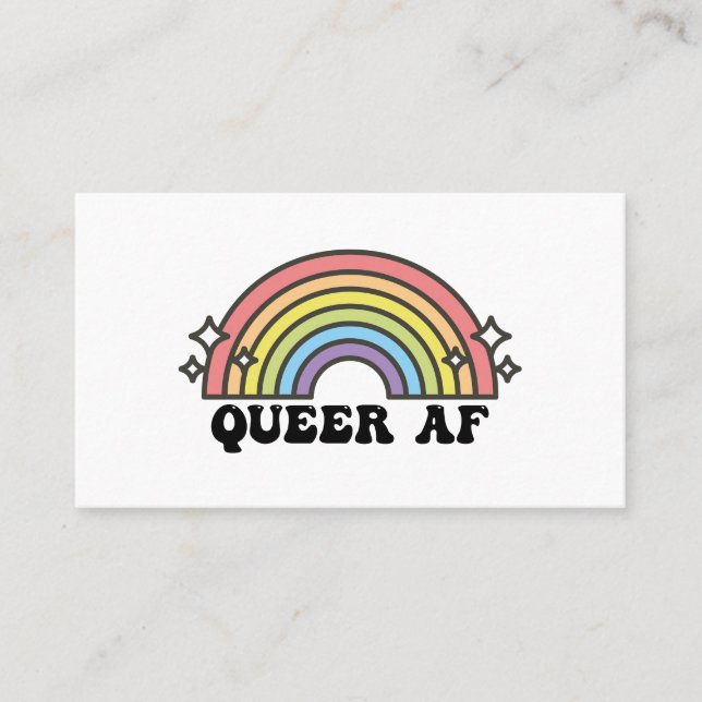 Queer AF Gay Pride Lesbian Trans Bisexual LGBTQ Business Card (Front)