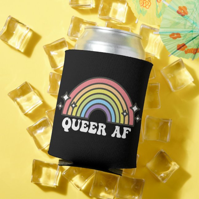 Queer AF Gay Pride Lesbian Trans Bisexual LGBTQ Can Cooler (In Situ Summer)