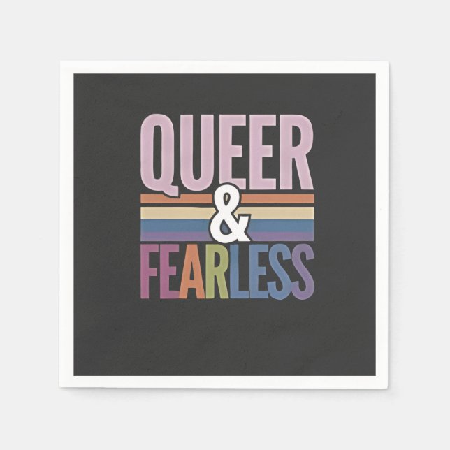 Queer and Fearless LGBT Pride Month Ally  Napkin (Front)