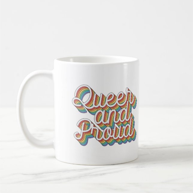 QUEER AND PROUD RETRO AESTHETICS '70 COFFEE MUG (Left)