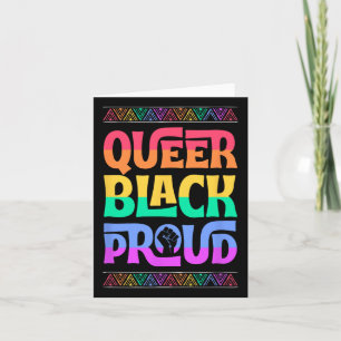 Queer Black Proud Juneteenth Gay Pride Blm Fist Pr Card