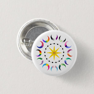 Queer Crescent Pride Moons 3 Cm Round Badge