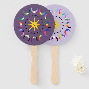 Queer Crescent Pride Moons Hand Fan