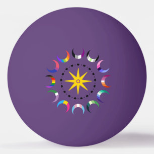 Queer Crescent Pride Moons Ping Pong Ball