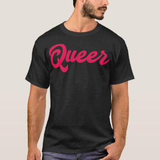 Queer Faded Retro Typography Statement Design T-Shirt