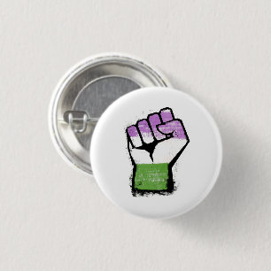 Queer / Genderqueer Pride Fist 3 Cm Round Badge