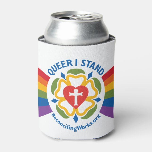 "Queer I Stand" coozie (Can Front)