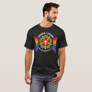 "Queer I Stand" t-shirt (on dark fabric)