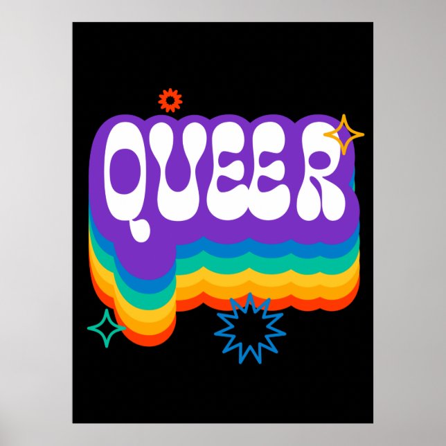 Queer. LGBT+Pride. Rainbow.   Poster (Front)