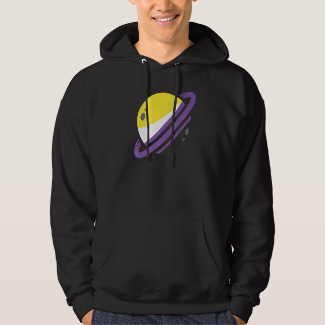 Queer Lgbt Third Gender Nonbinary Flag Saturn Non  Hoodie (Front)