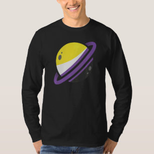 Queer Lgbt Third Gender Nonbinary Flag Saturn Non  T-Shirt