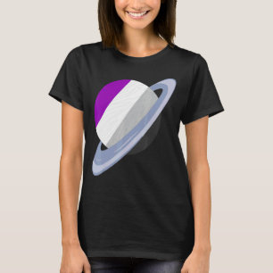 Queer Lgbtq Ace Pride Month Saturn Asexuality Flag T-Shirt