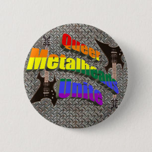 Queer Metalheads Unite 6 Cm Round Badge